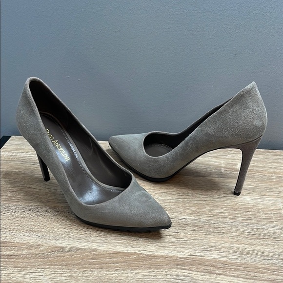 Enzo Angiolini Suede Pointed Toe Pumps Heels Grey Padded Insole Lug Sole Size 8 - Picture 11 of 11